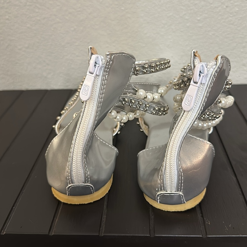 Silver Beaded Sandals - Picture 3 of 6